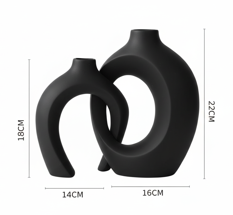 2 vases en céramique – Design nordique minimaliste