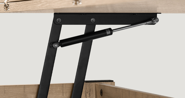 Table basse relevable - Plateau avec rangement