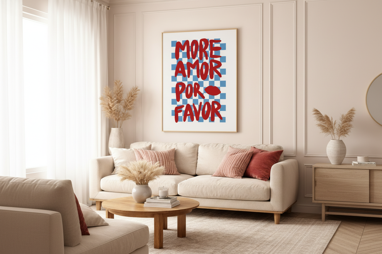 Affiche murale maximaliste colorée