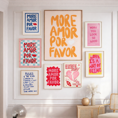 Affiche murale maximaliste colorée