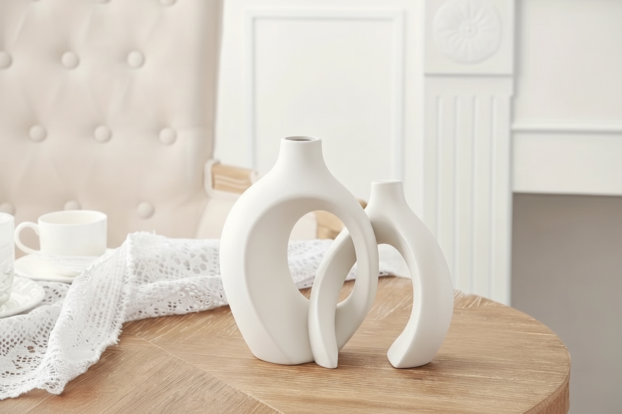 2 vases en céramique – Design nordique minimaliste