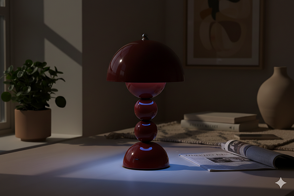 Lampe de table champignon - LED tactile rechargeable USB-C