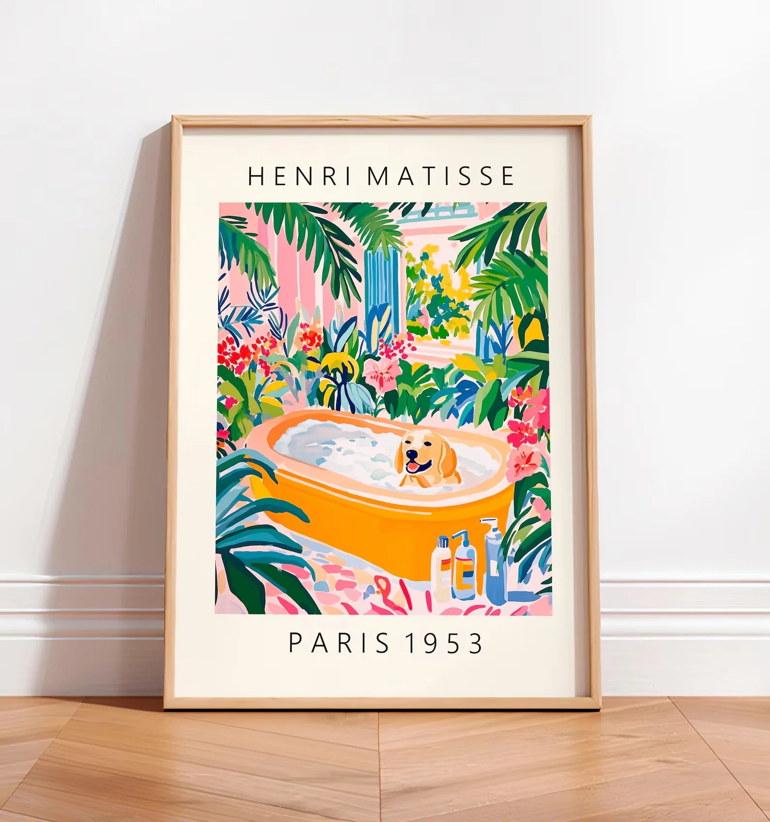 Affiche murale art moderne tropicaux rose