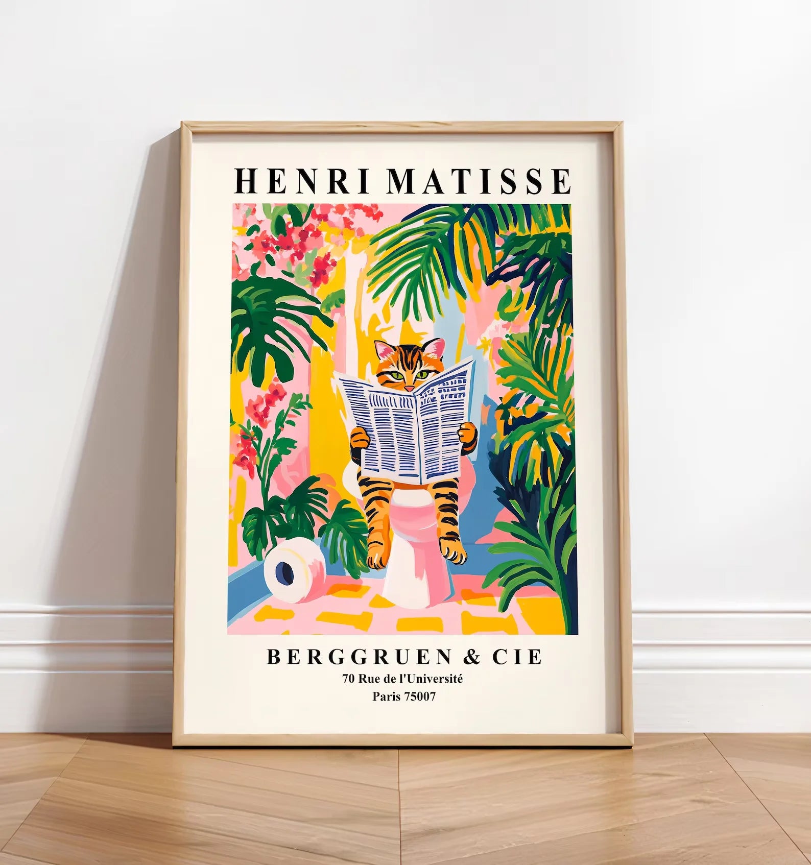 Affiche murale art moderne tropicaux rose