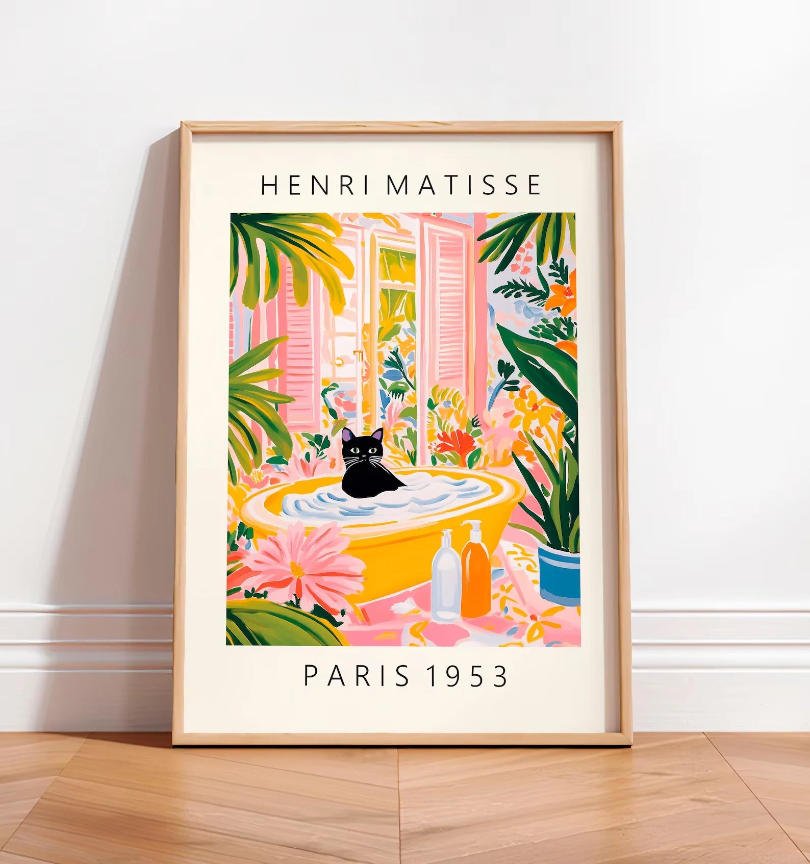Affiche murale art moderne tropicaux rose